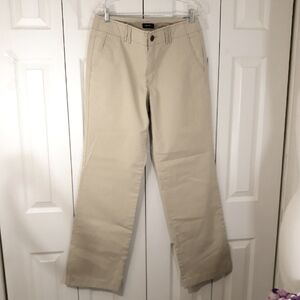 Vintage Eddie Bauer Women's Tan Pants straight Leg Pockets Cotton Size 8 Tall